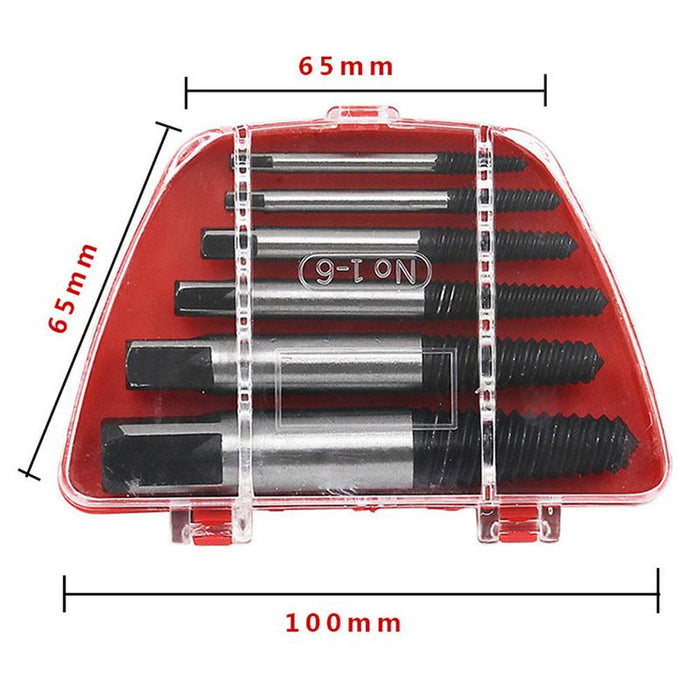 6 Pcs Damaged Screw Bolt Extractor Ezy Out Set Easy Broken Screw Remover Kit