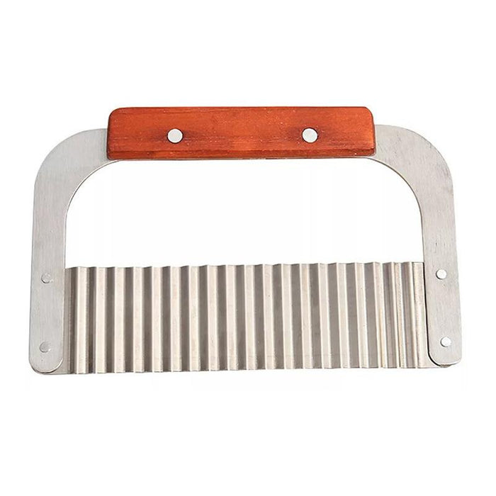 Potato Crinkle Cutter Dough Wavy Slicer Steel Kitchen Vegetable Chip Blade Knife