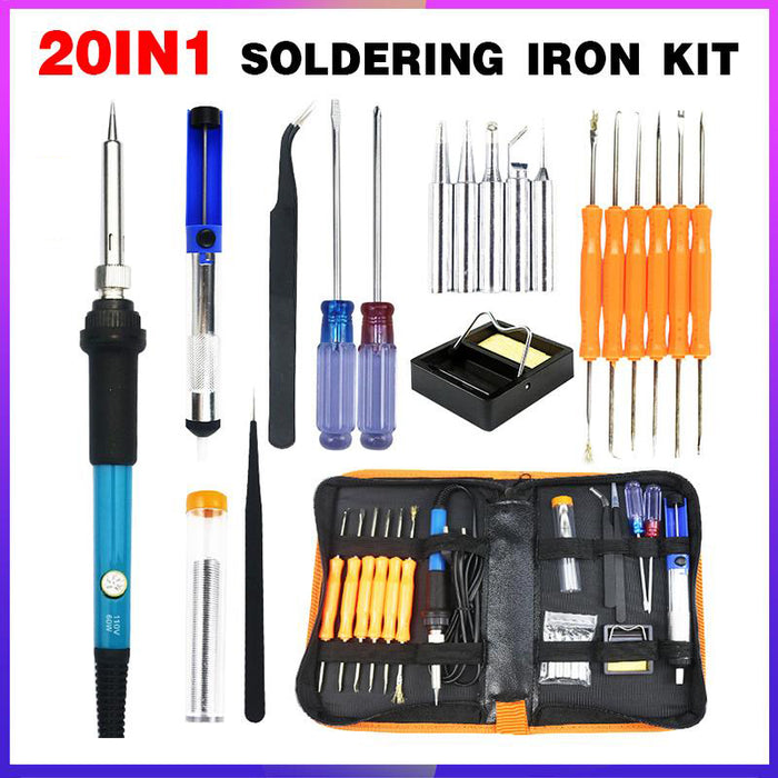 20IN1 Soldering Iron Kit 60W Adjustable Temperature