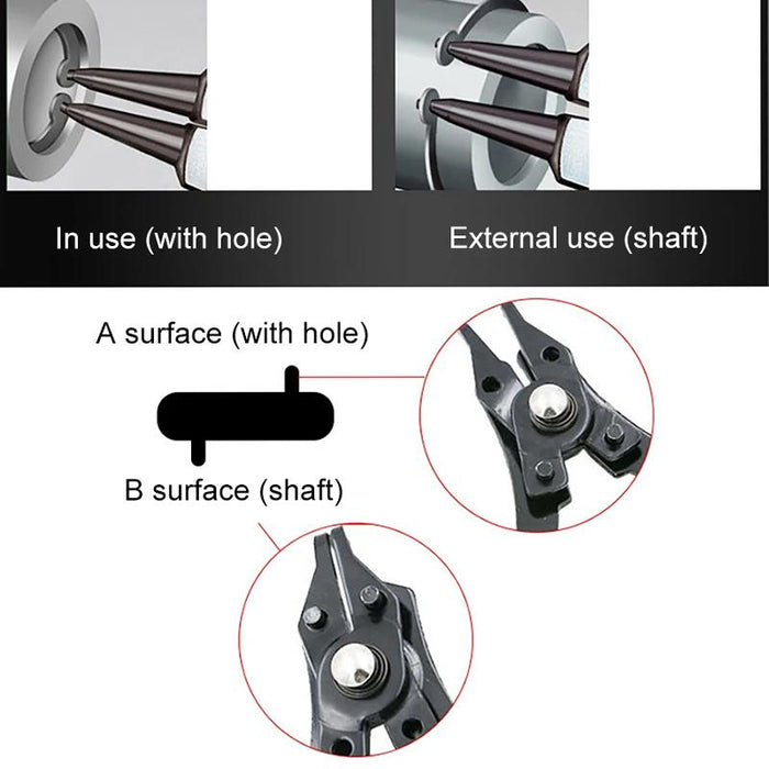 4-in-1Multi-Function Circlip Pliers Set Spring Release Fixed Grip Versatile Tool