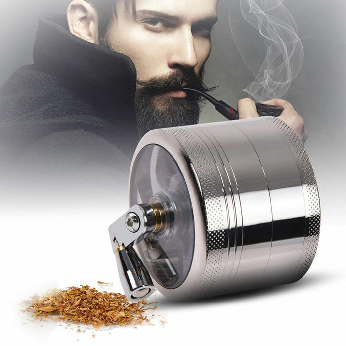 4-layer  Grinder Aluminum Herb Grinders Hand Crank Crusher Herbal Spices