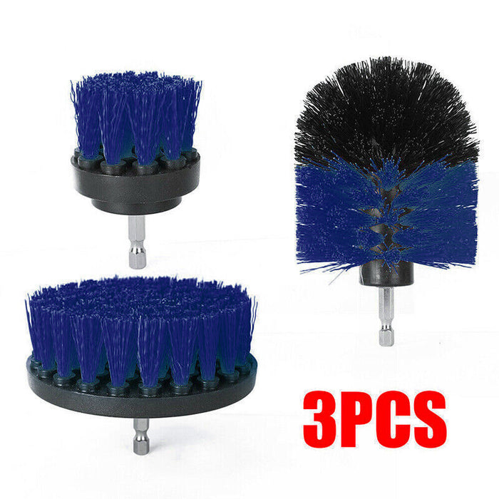 Detergent Drill Brush 3PCS Set Blue Artificial Fiber