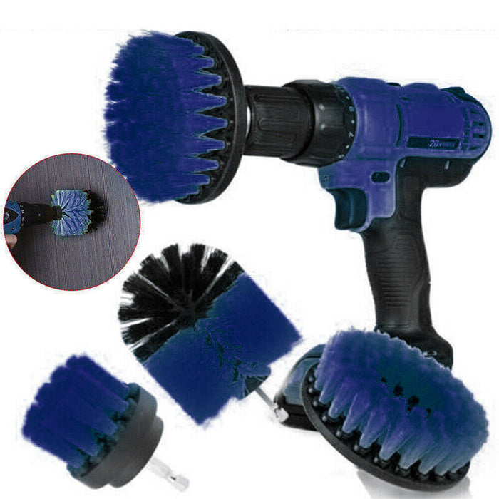 Detergent Drill Brush 3PCS Set Blue Artificial Fiber