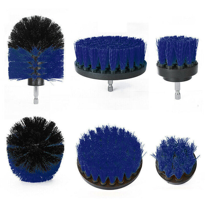 Detergent Drill Brush 3PCS Set Blue Artificial Fiber