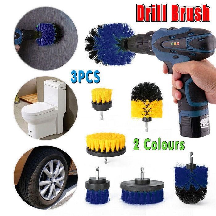 Detergent Drill Brush 3PCS Set Blue Artificial Fiber