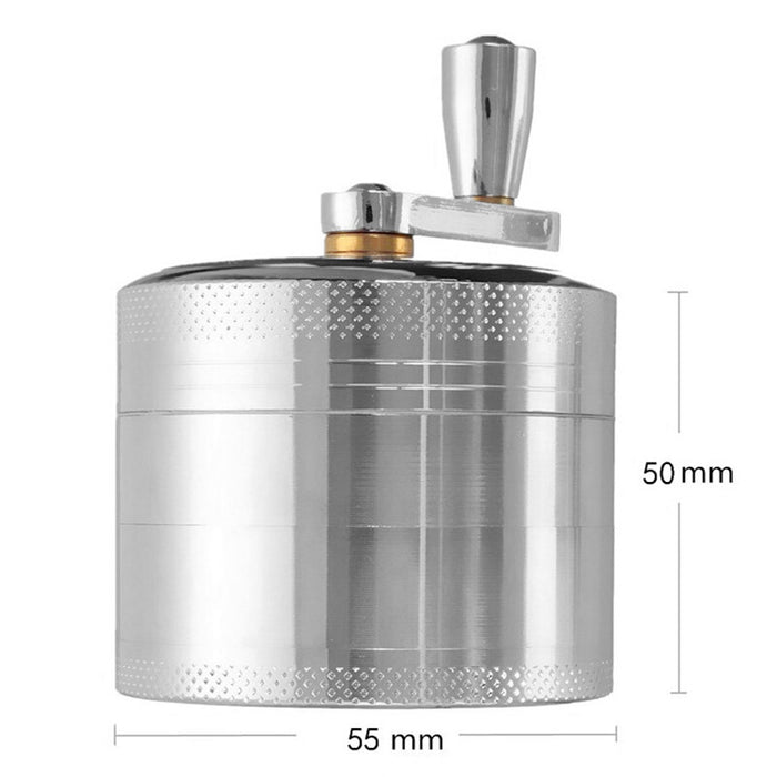 4-layer  Grinder Aluminum Herb Grinders Hand Crank Crusher Herbal Spices