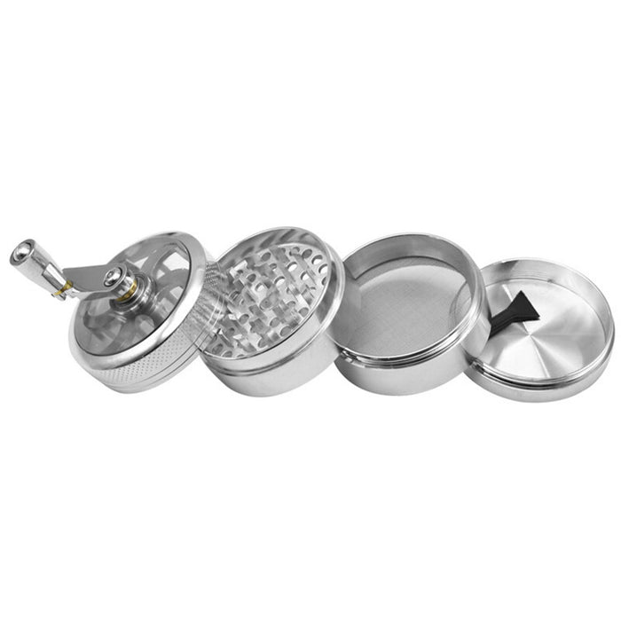4-layer  Grinder Aluminum Herb Grinders Hand Crank Crusher Herbal Spices