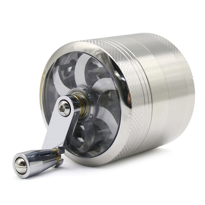4-layer  Grinder Aluminum Herb Grinders Hand Crank Crusher Herbal Spices