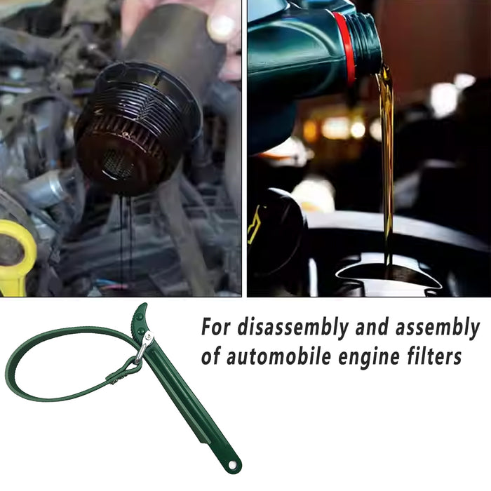 Oil Filter Belt Wrench Puller Strap Spanner, Filter Cartridge Removal Tool