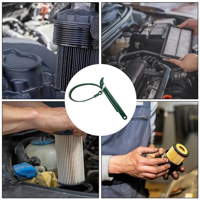 Oil Filter Belt Wrench Puller Strap Spanner, Filter Cartridge Removal Tool