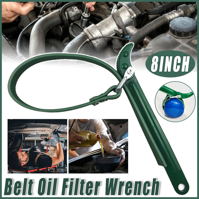 Oil Filter Belt Wrench Puller Strap Spanner, Filter Cartridge Removal Tool