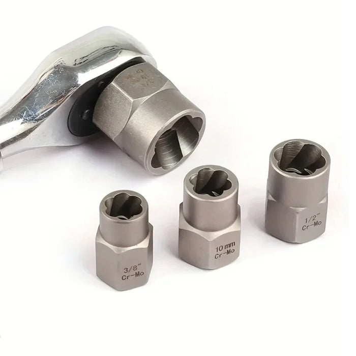 15pcs Impact Damaged Bolt Nut Screw Remover Tool Kit with Socket Threading Extractor