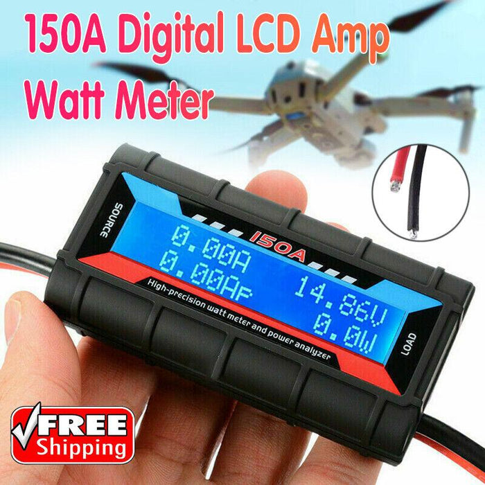 150A Digital LCD Amp Watt Meter Power Analyser Solar Caravan