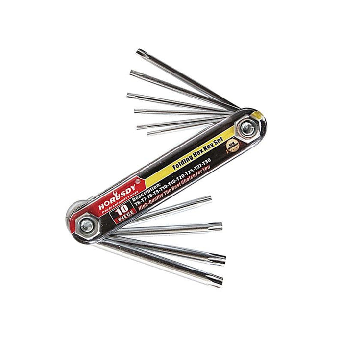 Folding Torx Star Key Set Portable Wrench Tool Chrome vanadium Steel T6-T30