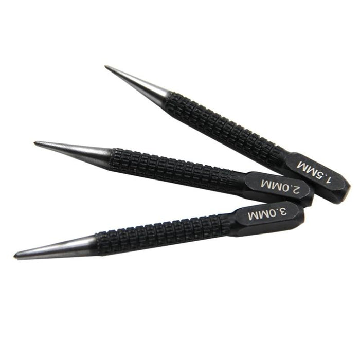 Centre Punch Set 3Pcs Round Head Metal