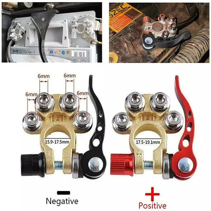 2PCS 4-Way Positive Negative Battery Terminal Connectors