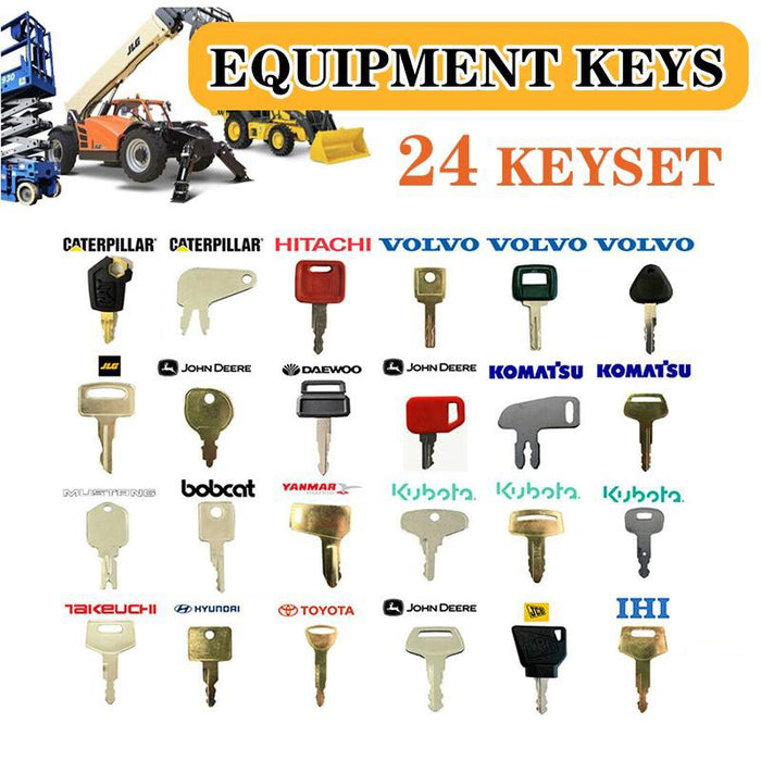 24 Heavy Equipment Construction Machines master Ignition Key Cat Volvo JCB Case