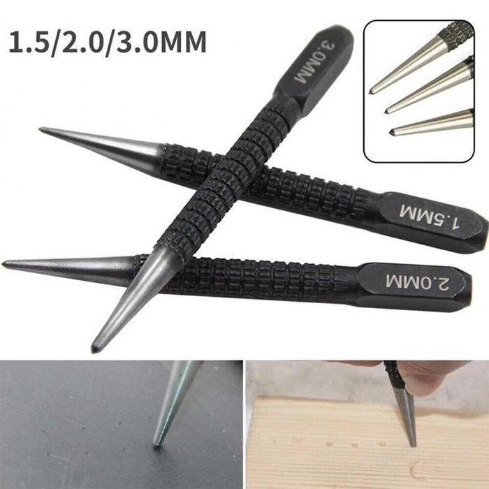 Centre Punch Set 3Pcs Round Head Metal