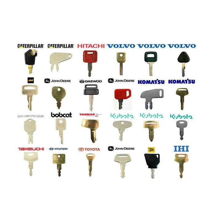 24 Heavy Equipment Construction Machines master Ignition Key Cat Volvo JCB Case
