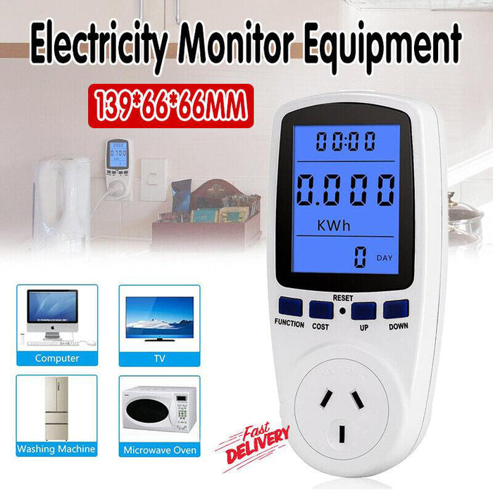 Power Meter Energy Consumption Watt Meter Electricity Monitor Equipment 240V
