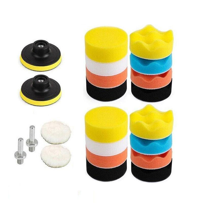 22pcs 3" Buffing Waxing Polishing Sponge Pads Kit Set