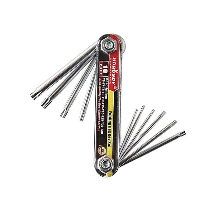 Folding Torx Star Key Set Portable Wrench Tool Chrome vanadium Steel T6-T30