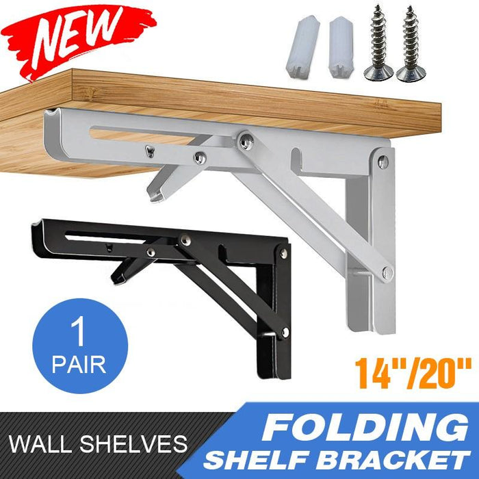2PCS Table Bracket Folding Stainless Steel 150KG White 20in