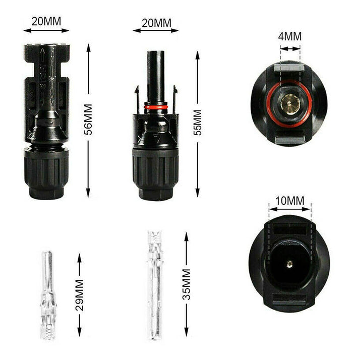 5 Pairs For Solar Panel Connectors IP67 30A Line Plug Socket Male & Female