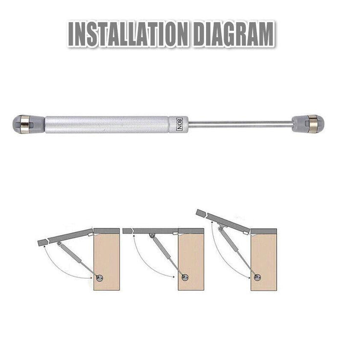 4PCS 60N Pneumatic Hydraulic Rod Cabinet Door Hinge Bracket Silver