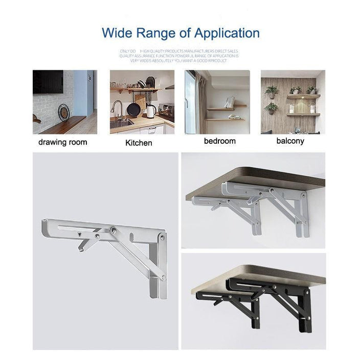 2PCS Table Bracket Folding Stainless Steel 150KG White 20in