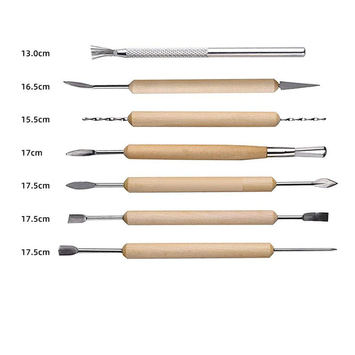 30PCS Clay Sculpting Carving Pottery Tool Set Bag Kit Modelling DIY Sculpture