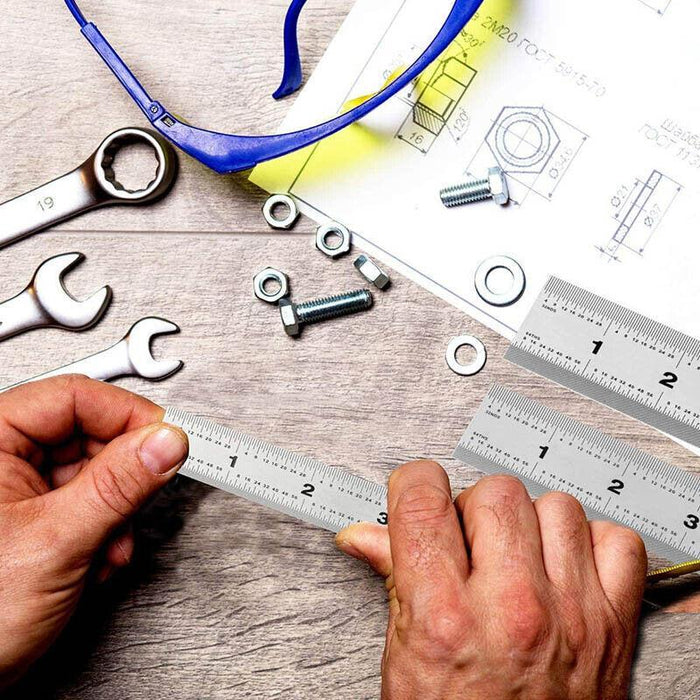 15cm Double Sided Stainless Steel Metal Ruler