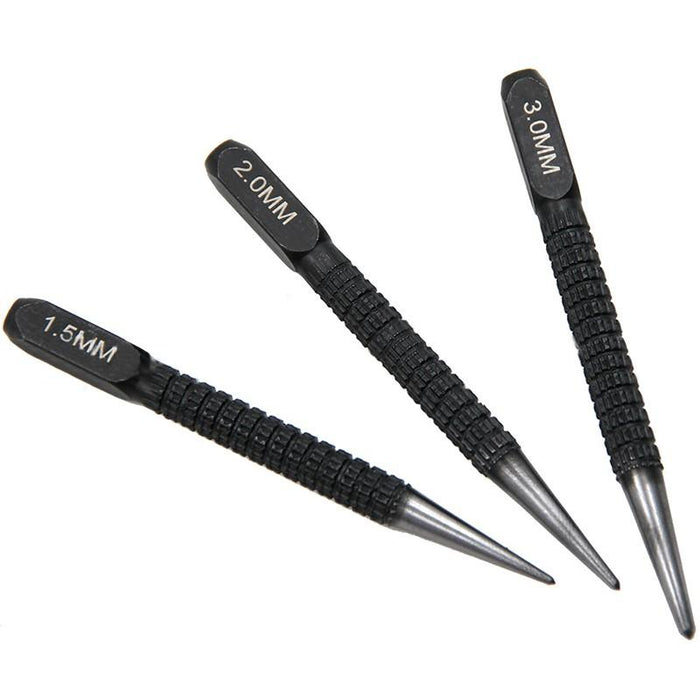 Centre Punch Set 3Pcs Round Head Metal