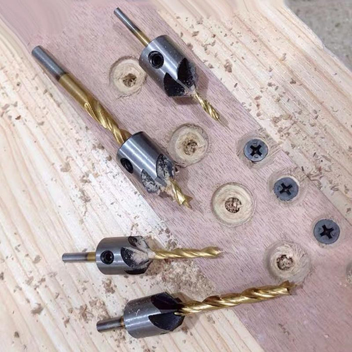 8PCS 3-10MM 5 Flute Countersink Drill Bit Set