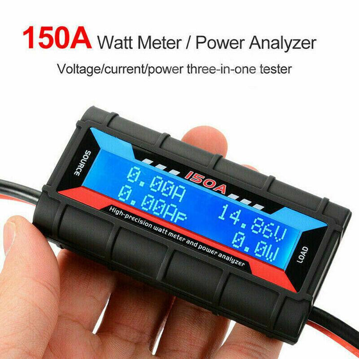 150A Digital LCD Amp Watt Meter Power Analyser Solar Caravan