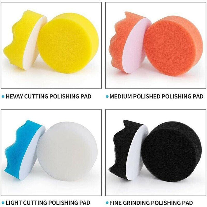 22pcs 3" Buffing Waxing Polishing Sponge Pads Kit Set
