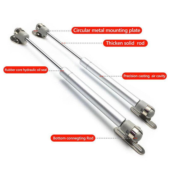4PCS 60N Pneumatic Hydraulic Rod Cabinet Door Hinge Bracket Silver
