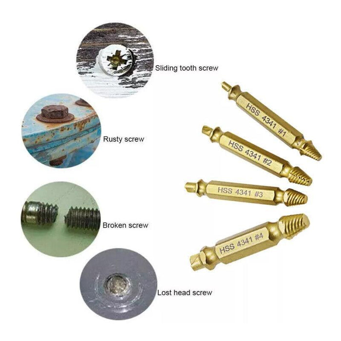 6PCS Damaged Screw Extractor Speed Out Drill Bits Tool Set
