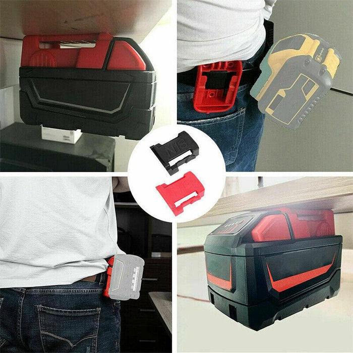 5Pcs Battery Mount Holder Stand For Milwaukee M18 18V Tool Battery Red