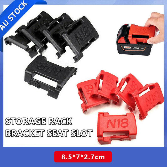5Pcs Battery Mount Holder Stand For Milwaukee M18 18V Tool Battery Red
