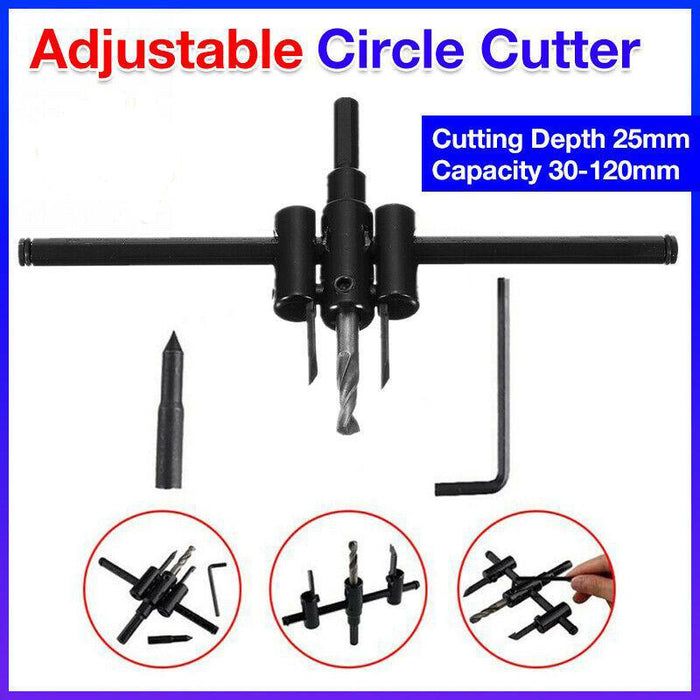 30-120MM Adjustable Circle Hole Saw Cutter kit