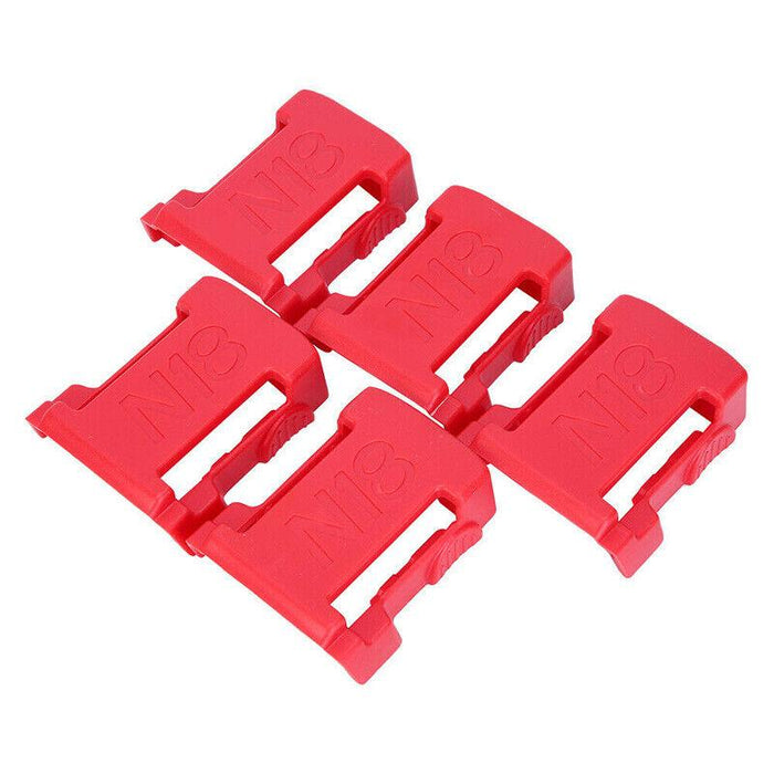 5Pcs Battery Mount Holder Stand For Milwaukee M18 18V Tool Battery Red