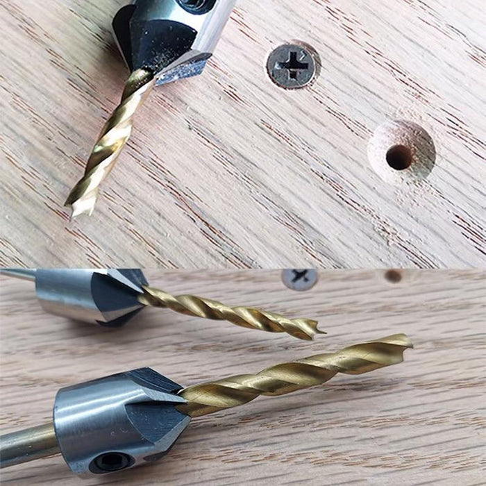 8PCS 3-10MM 5 Flute Countersink Drill Bit Set