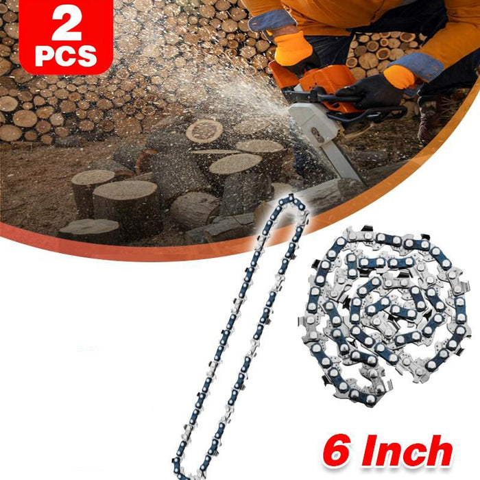 2pcs 6" Chainsaw Chains for Mini Cordless Electric Chain Saw Wood Cutter