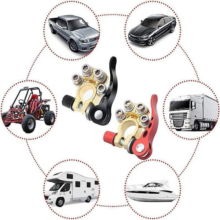 2PCS 4-Way Positive Negative Battery Terminal Connectors
