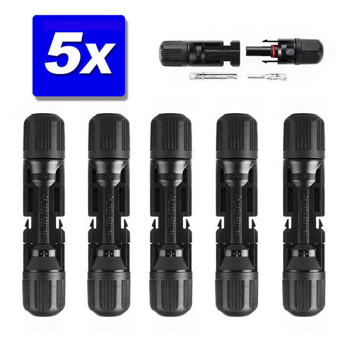5 Pairs For Solar Panel Connectors IP67 30A Line Plug Socket Male & Female