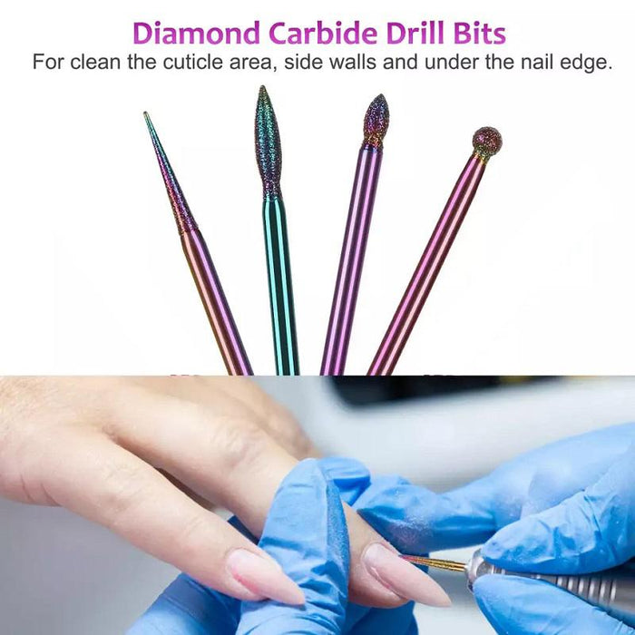 16x Ceramic Nail Drill Bits File Acrylic Manicure Pedicure Tools