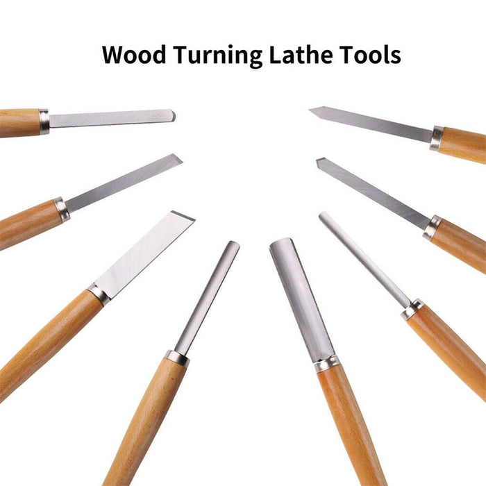 8pc Heavy Duty HSS Wood Lathe Chisel Set Turning Wood Tool Carving Gouge Durable