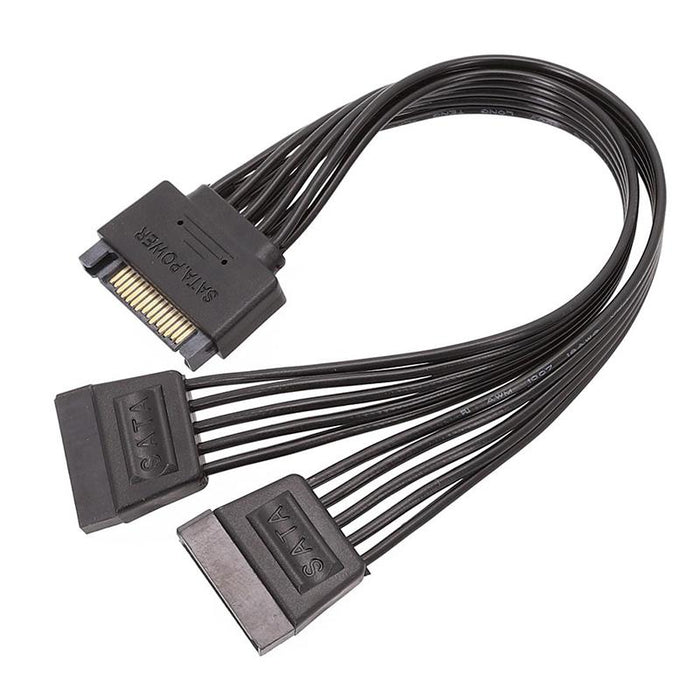 15 Pin SATA Power Y-Splitter Cable Adapter Extension 1 Male to 2 Female For HDD