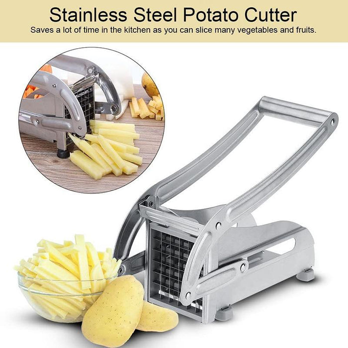 Stainless Steel French Fry Cutter Potato Vegetable Slicer Chopper Dicer 2 Blade